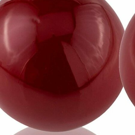 Homeroots Red Poppy Enameled Aluminum Spheres - Set of 2 383771